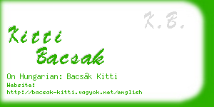 kitti bacsak business card